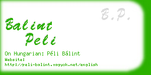 balint peli business card