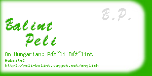 balint peli business card